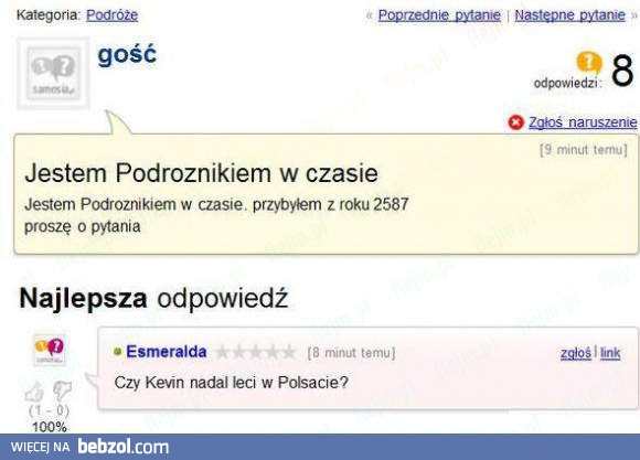 Pytanie do podróżnika w czasie