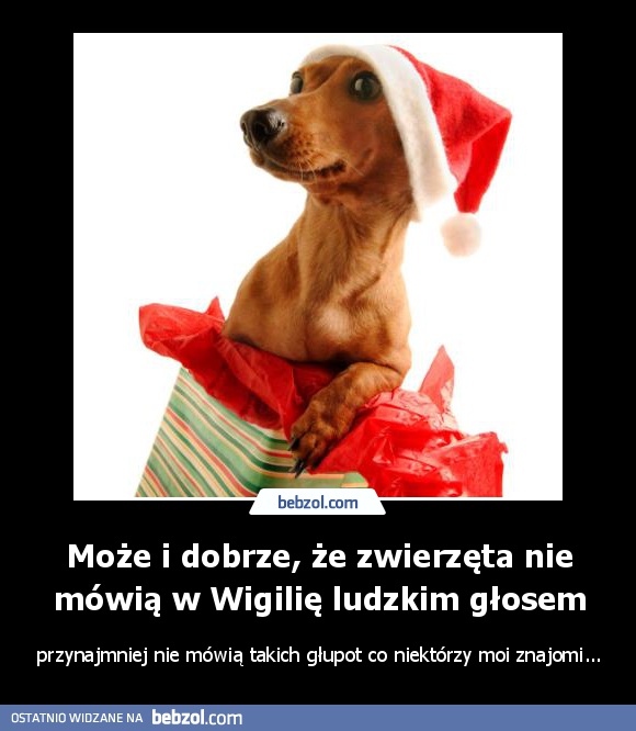 Może i dobrze, że zwierzęta nie mówią w Wigilię...