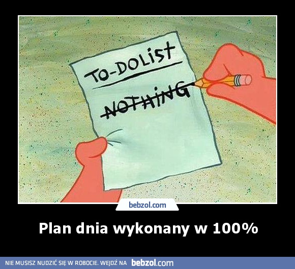 Plan dnia wykonany w 100%