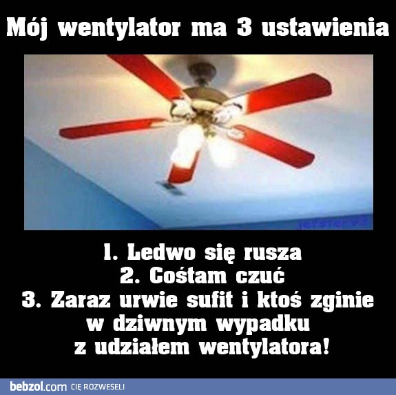 Mój wentylator ma 3 ustawienia