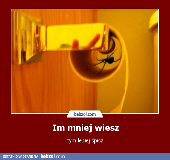 Im mniej wiesz