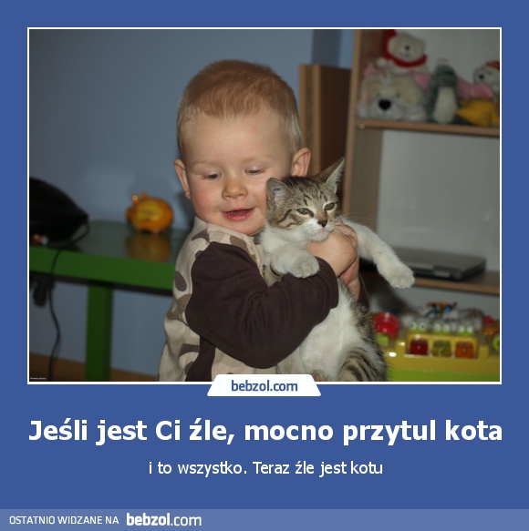 Jeśli jest Ci źle, mocno przytul kota