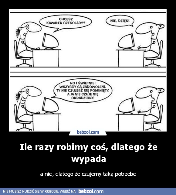 Ile razy robimy coś, dlatego że wypada