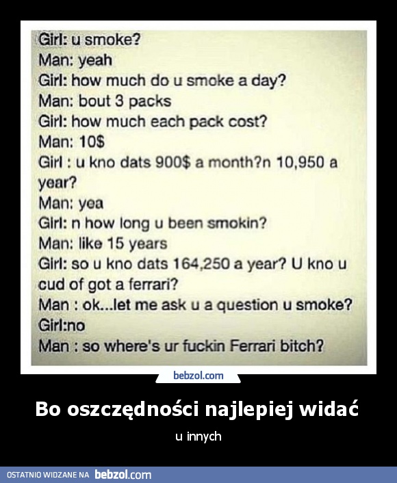 Bo oszczędności najlepiej widać 