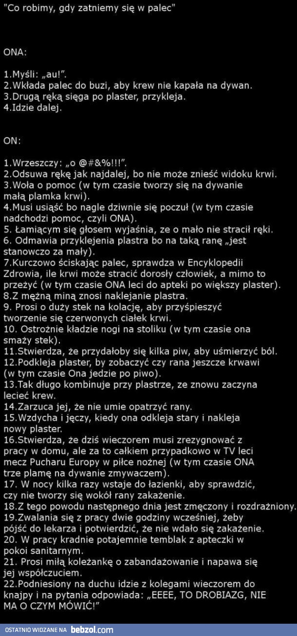 Co robimy, gdy zatniemy się w palec