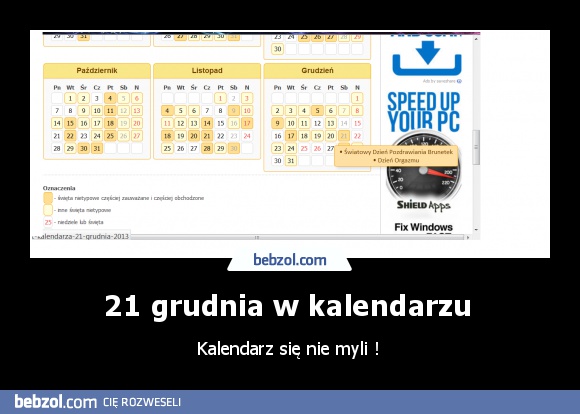 21 grudnia w kalendarzu 