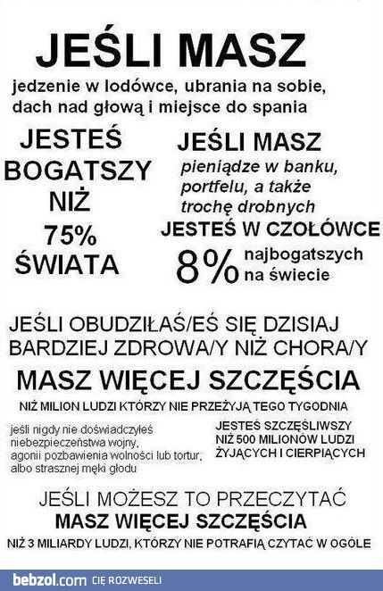 Jestem szczęściarzem!