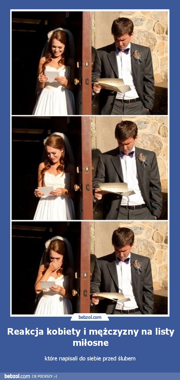 Reakcja kobiety i mężczyzny na listy miłosne