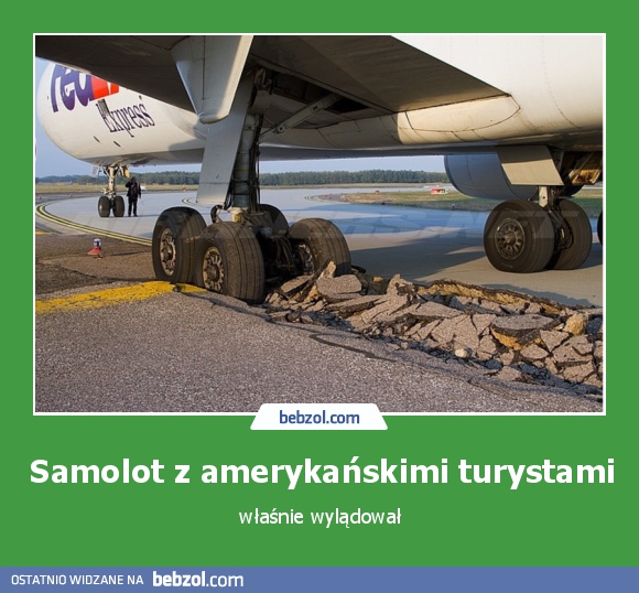 Samolot z amerykańskimi turystami