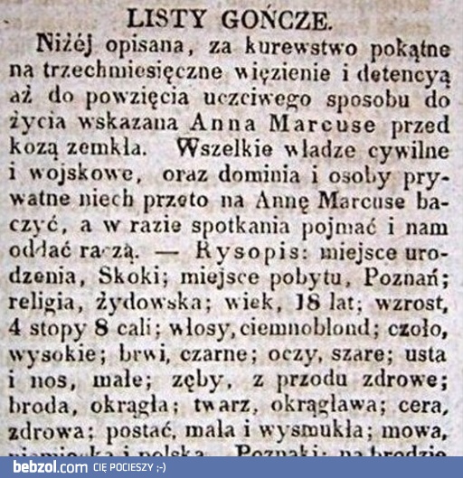 List gończy kiedyś