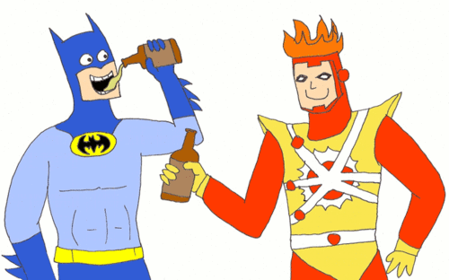 Szczęśliwy Batman, piwko i Firestorm
