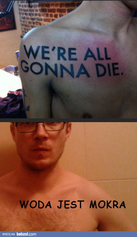 Głęboka myśl na tatuażu