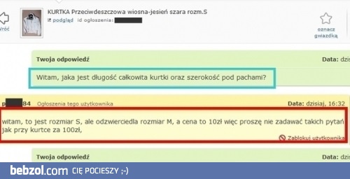 Zwykła kurtka, a oni głupie pytania zadają
