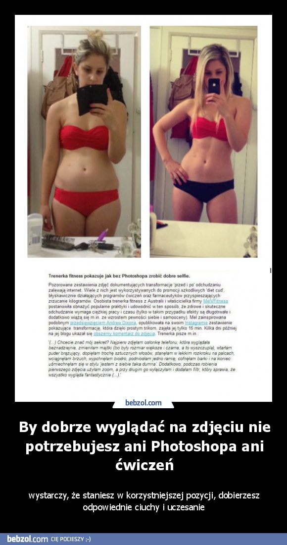 By dobrze wyglądać na zdjęciu nie potrzebujesz ani Photoshopa ani ćwiczeń