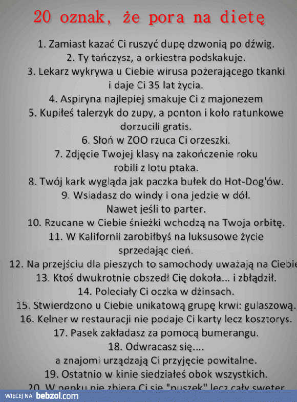 20 oznak, że pora już na dietę