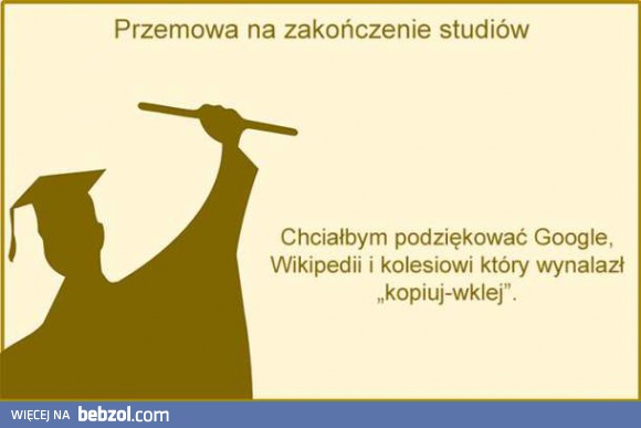 Przemowa na zakończenie studiów
