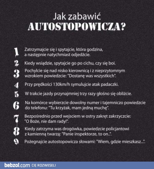 Jak zabawić autostopowicza