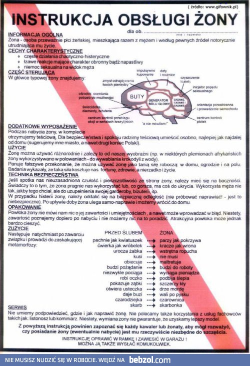 Instrukcja obsługi żony