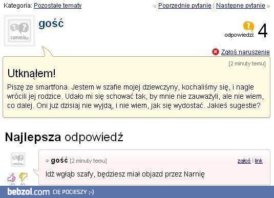 Utknąłem w szafie!