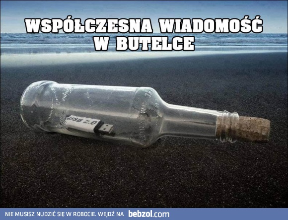 Współczesna wiadomość w butelce
