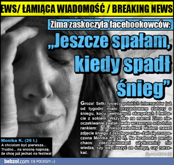Śnieg zaskoczył Facebookowiczów
