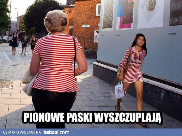 Pionowe paski wyszczuplają - dowód