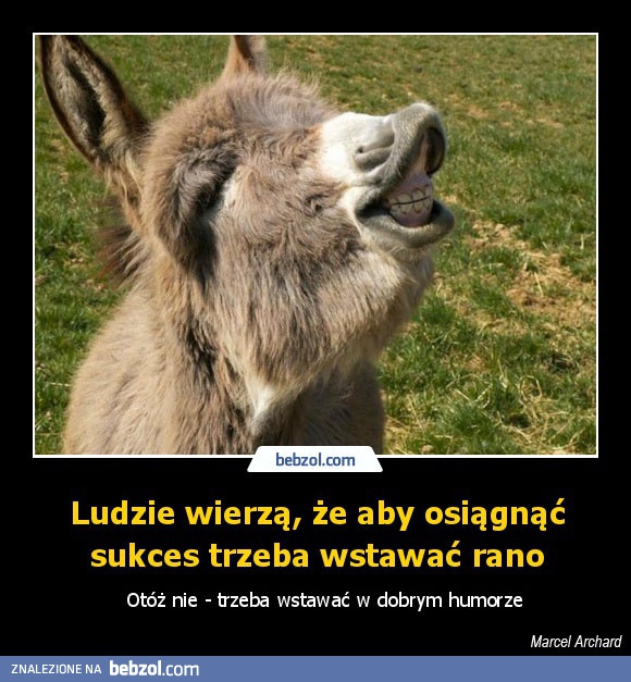 Ludzie wierzą, że aby osiągnąć sukces trzeba wstawać rano