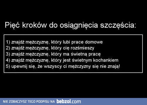 5 kroków do szczęscia