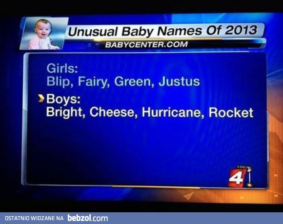 Najdziwniejsze imiona dla dzieci w USA