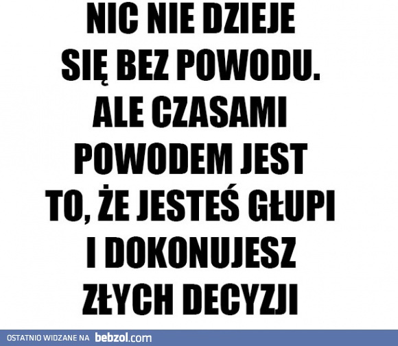 Nic się nie dzieje bez powodu