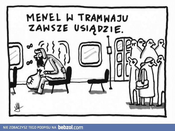 Menel w tramwaju