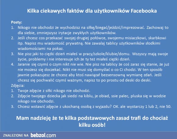 Kilka ciekawych faktów dla użytkowników Facebooka