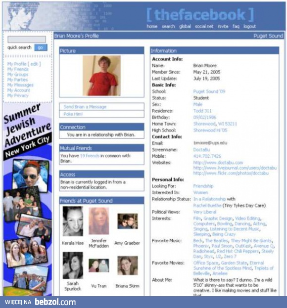 Jak kiedyś wyglądał Facebook