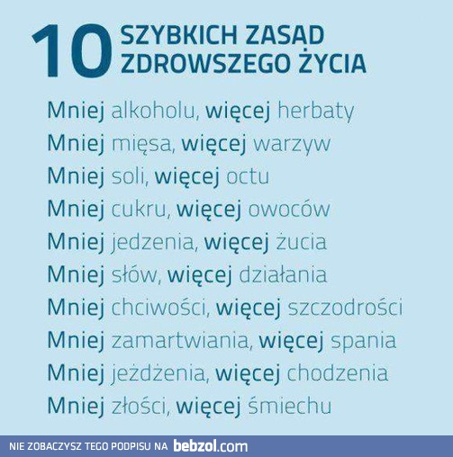 10 zasad zdrowego życia