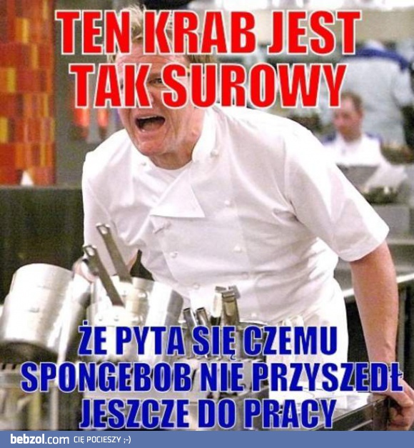 Ten krab jest surowy!