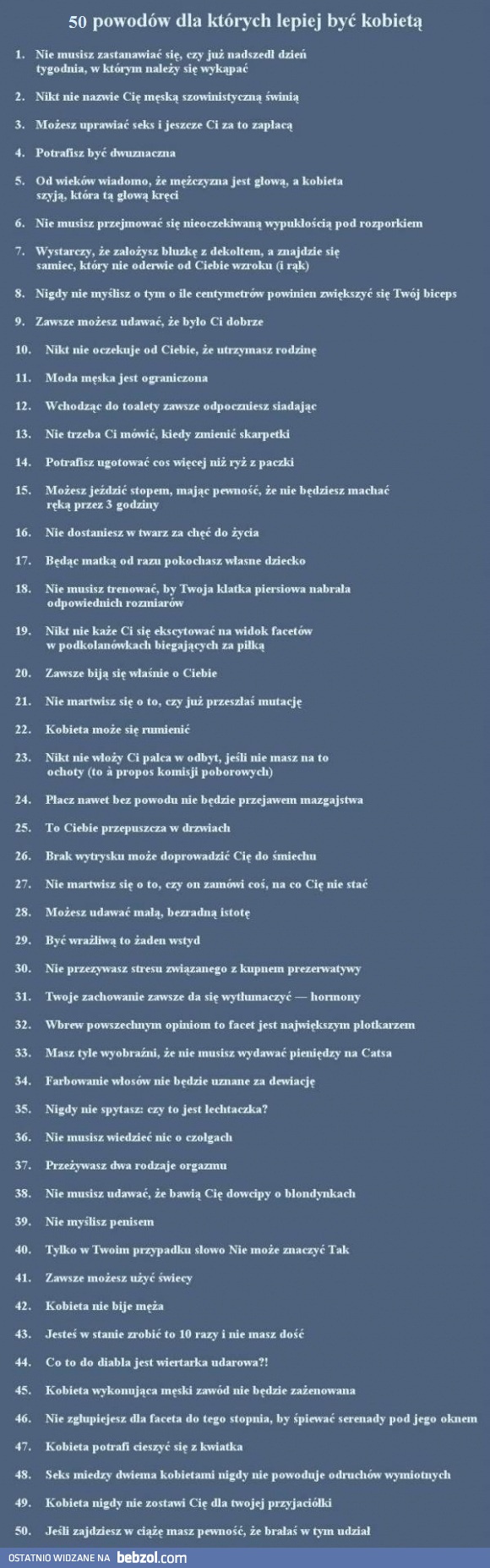Lepiej być kobietą