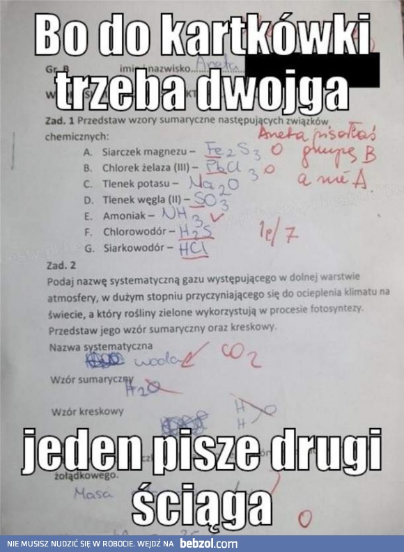 Do kartkówki trzeba dwojga