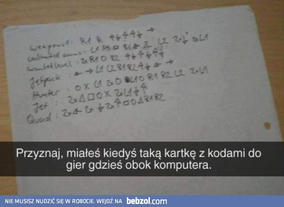 Każdy miał taką kartkę 