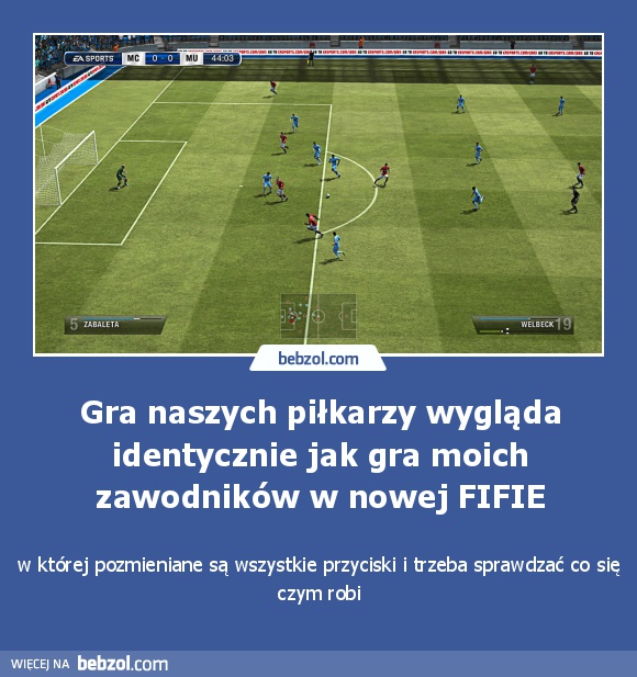 Gra naszych piłkarzy wygląda identycznie jak gra moich zawodników w nowej FIFIE