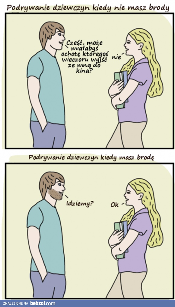Podrywanie z brodą i bez
