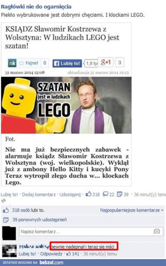 Szatan opętał klocki lego