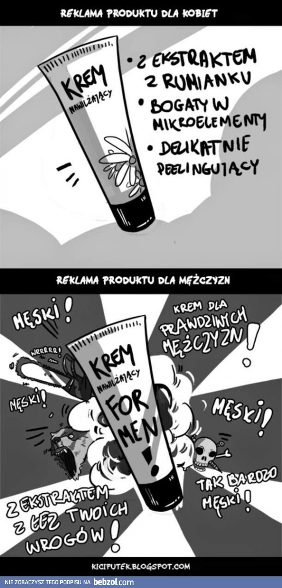 Produkty dla kobiet kontra produkty dla facetów