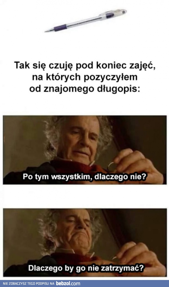 Kiedy pożyczasz długopis