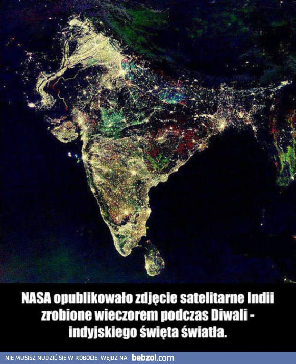 Satelitarne zdjęcie Indii