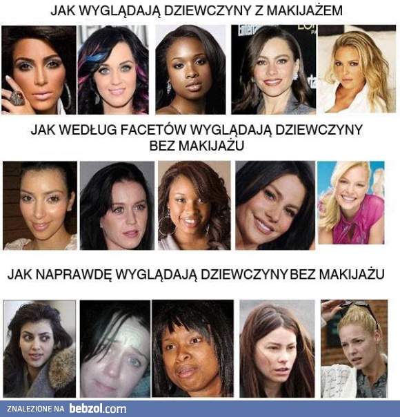 Z makijażem i bez