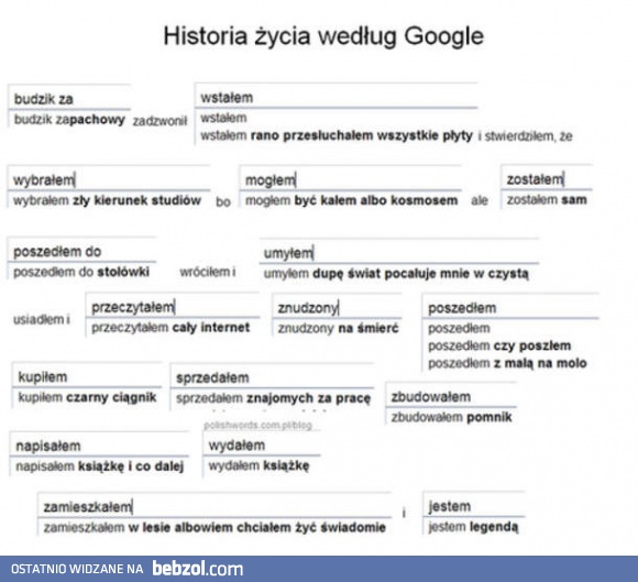 Historia życia według Google