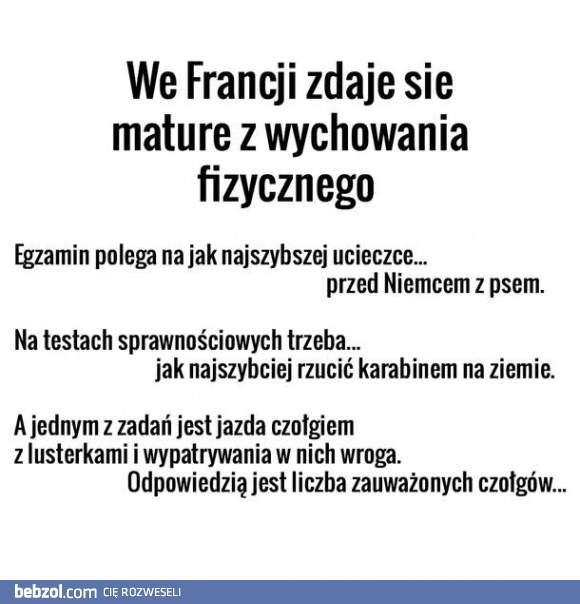 Francja i matura z W-F