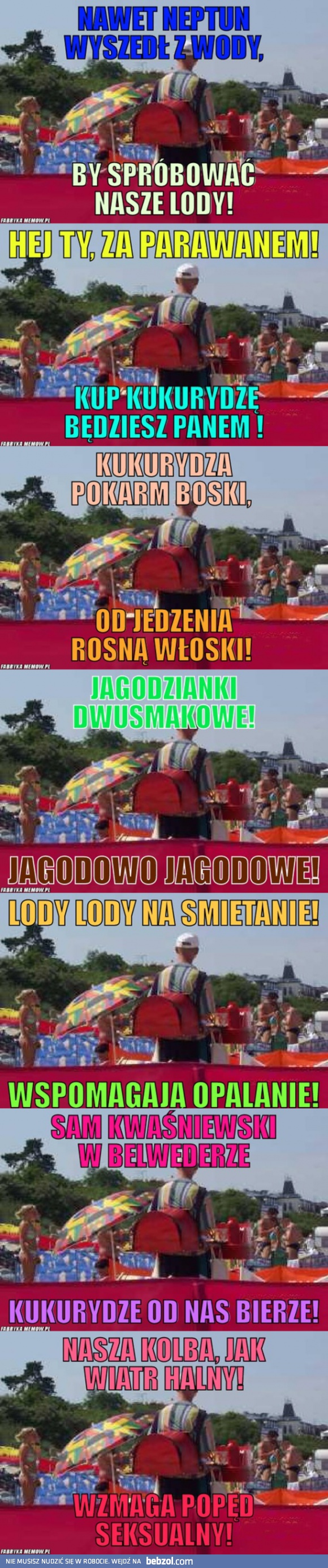 Teksty plażowego sprzedawcy Bambino