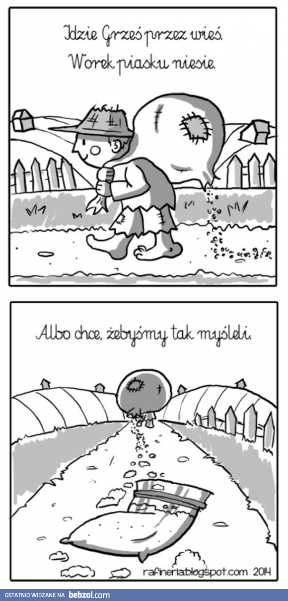 Idzie Grześ przez wieś