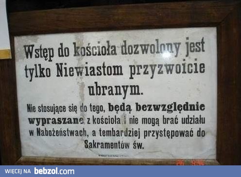 Kościół tylko dla przyzwoicie ubranych